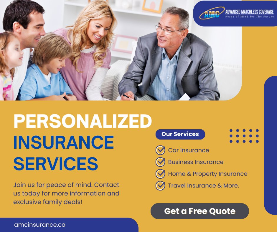 AMC_insurance's tweet image. Your life, your rules, your coverage. 🏠🚗

Why settle for one-size-fits-all insurance? AMC Insurance offers personalized plans tailored to YOU.

💡 Get a quote in minutes: amcinsurance.ca
📲 Call now: 604-337-1254

#CustomCoverage #PeaceOfMind #InsuranceSolutions