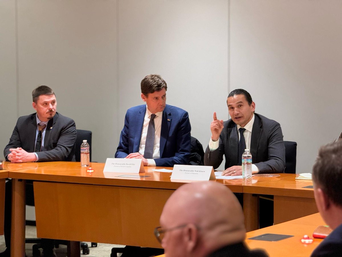 Pleased to join the discussions with leaders of the labour movement on jobs and the economy. Thank you Premier 
<a href="/Dave_Eby/">David Eby</a> and Premier <a href="/WabKinew/">Wab Kinew</a> for hosting this event. We are working to secure the livelihoods of workers on both sides of the border.

<a href="/CanadianLabour/">Canadian Labour</a> <a href="/AFLCIO/">AFL-CIO ✊</a>