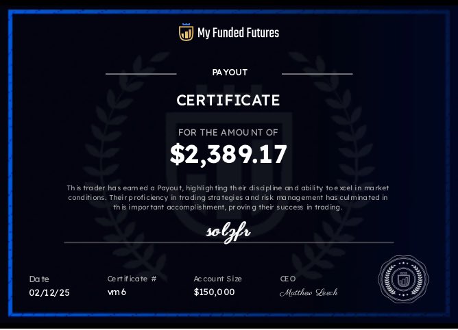 Z_Nasdaq's tweet photo. First payout of many to come thanks for the quick approval and payout @MyFundedFutures

S/O to @0xCusi @neoindicators and @_Ash_Trades_ for the knowledge and tools to achieve this🦄

$NQ $ES https://t.co/zF2TiQUtAm