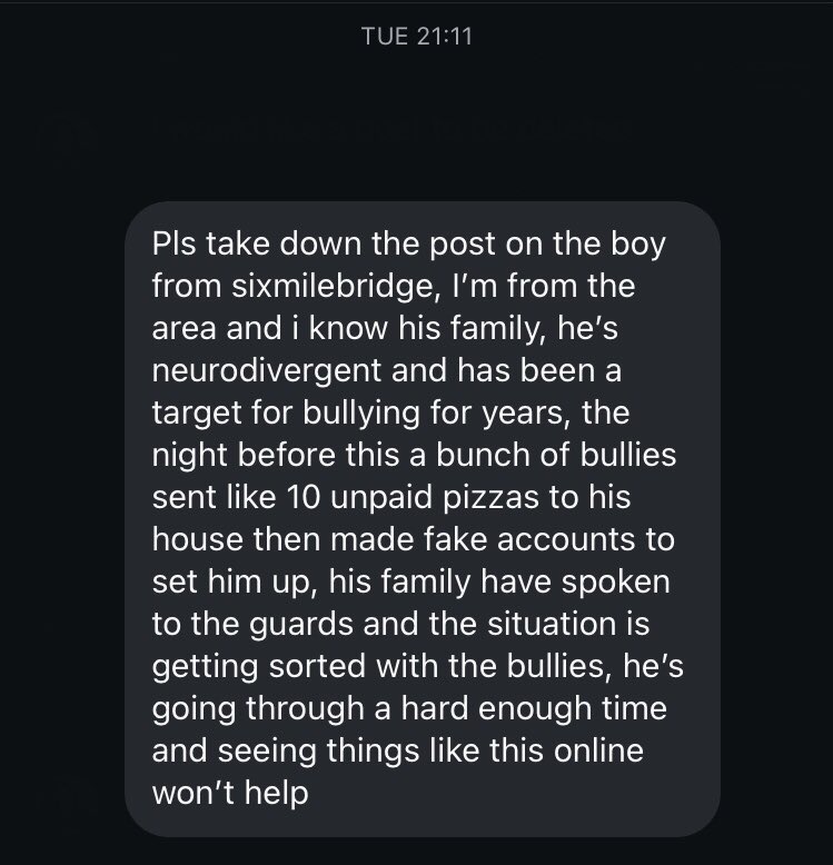 ul_confession's tweet photo. All the pictures of the g**s and b***s were also reportedly fake, Apache Pizza Sixmilebridge also posted pictures of the receipts for the Just Eat orders to his house. https://t.co/eqvvJyTyIe