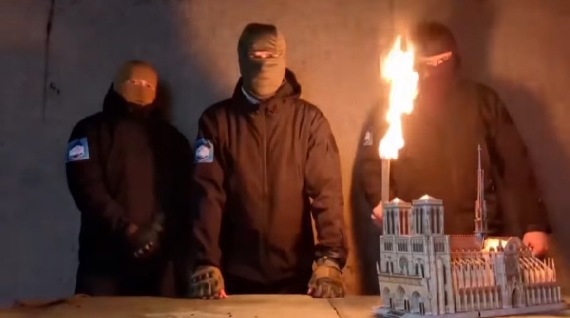 Por qué no hablas de estos terroristas islámicos que amenazaron con quemar la catedral de Notre Dame si Francia no libera de prisión a otro terrorista que atentó con un cuchillo a varias personas? 
Claro,a vosotros solo os importa lo que os importa.