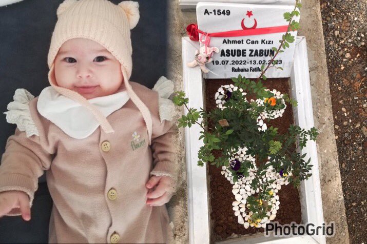 nurgul22's tweet photo. Tam iki yıl önce bugün Asude’nin enkazdan çıkarılmasını bekliyordum.Arama kurtarmadaki ekipler; “ Bebekler dayanıklı olur,günlerce dayanabilir enkaz altında demişlerdi” . Bir ümit ve tarifsiz bir sızı doldu yüreğime, 8 gün olmuştu evlatlarım büyük ihtimalle yaşamıyordu ama torunum Asude için bekliyordum. Ekiplere dönüp dönüp “ ne olursunuz kepçeye dikkat edin, Asude çok küçük, kolu bacağı kopmasın “ diye yalvarıyordum. Çocuklarımı tek tek kepçe ile çıkardılar , soğuk betonun üzerine bıraktılar ,Elimde Asude için getirdiğim bebek battaniyesi öylece kaldım .Üşüdü kuzularım,saramadım ısıtamadım;dondular, yetişemedik..
