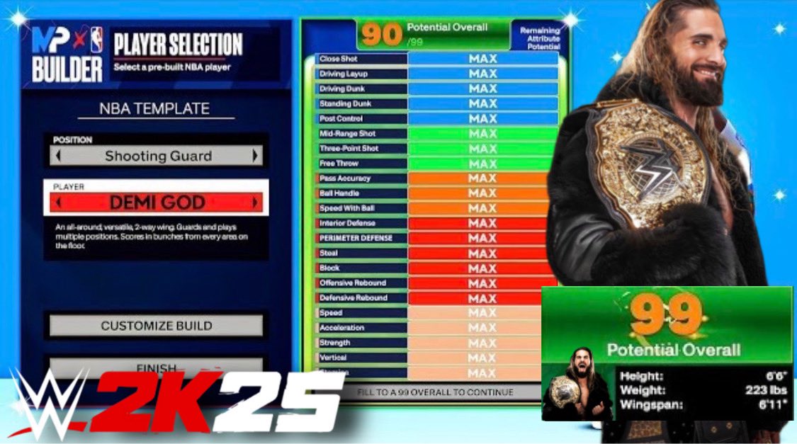 Taebqndo's tweet photo. "Best Seth Rollins Build on WWE 2K25 ISLAND (WITH GAMEPLAY)" https://t.co/U05nNZSLkx