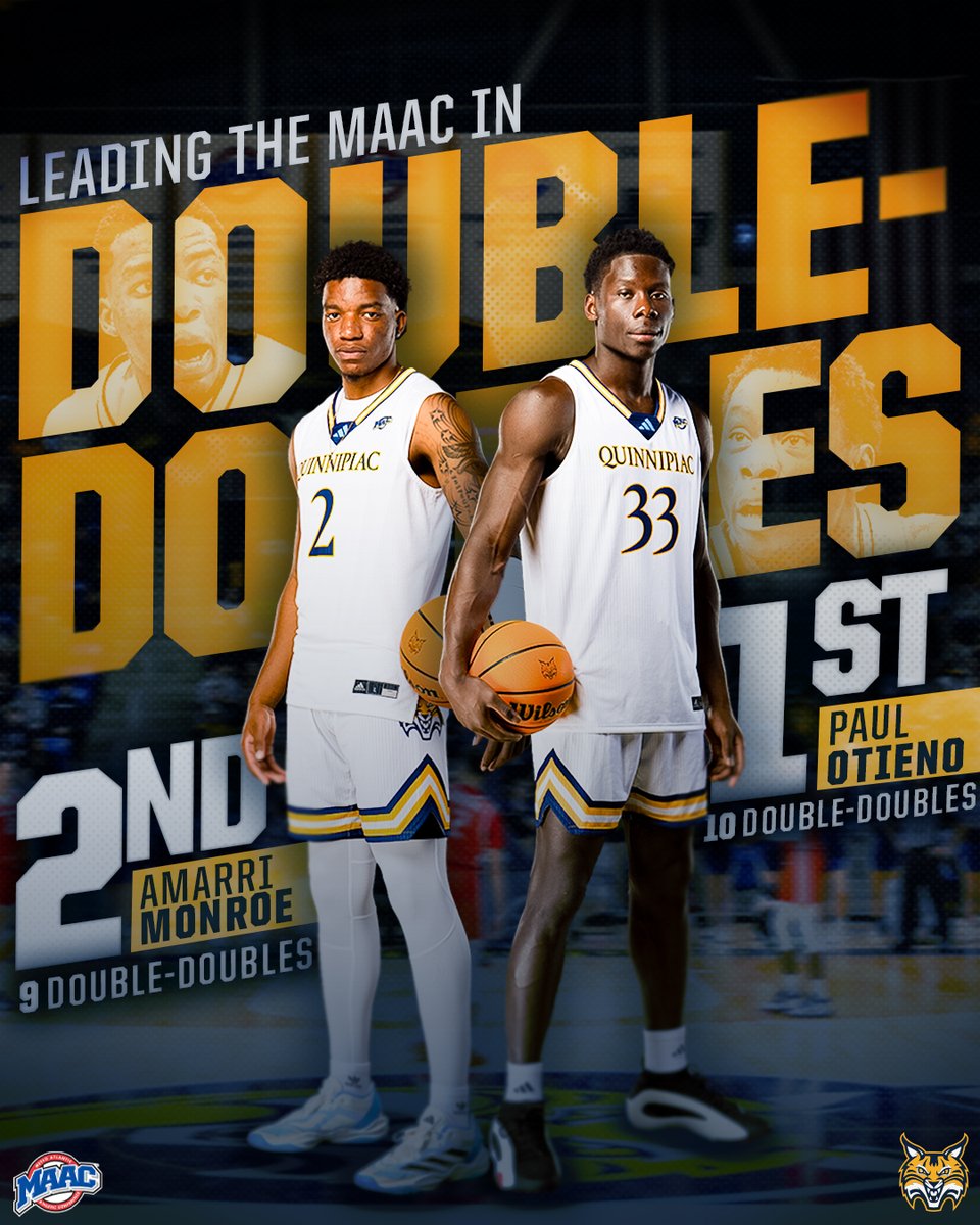 𝘿𝙊𝙐𝘽𝙇𝙀 𝙏𝙍𝙊𝙐𝘽𝙇𝙀

Paul Otieno &amp; Amarri Monroe lead all #MAACHoops players in double-doubles 😤
