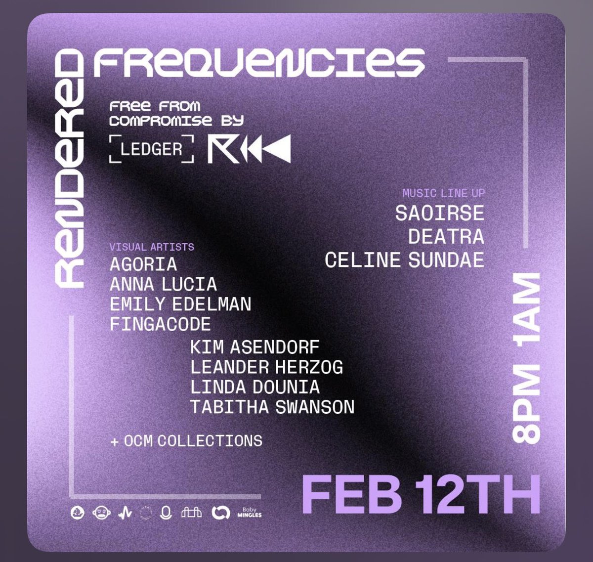 Had an amazing time at Ledger 106 Experience: Rendered Frequencies in Paris! Incredible visuals &amp; music—big shoutout to <a href="/mal_levy/">malcolm levy</a> <a href="/annaluciacodes/">Anna Lucia</a> <a href="/fingacode/">fingacode</a> <a href="/leanderherzog/">leanderherzog</a> for the stunning art on display. Also great meeting <a href="/frenchiee/"></a> at the event. Thanks to <a href="/Ledger/">Ledger</a>