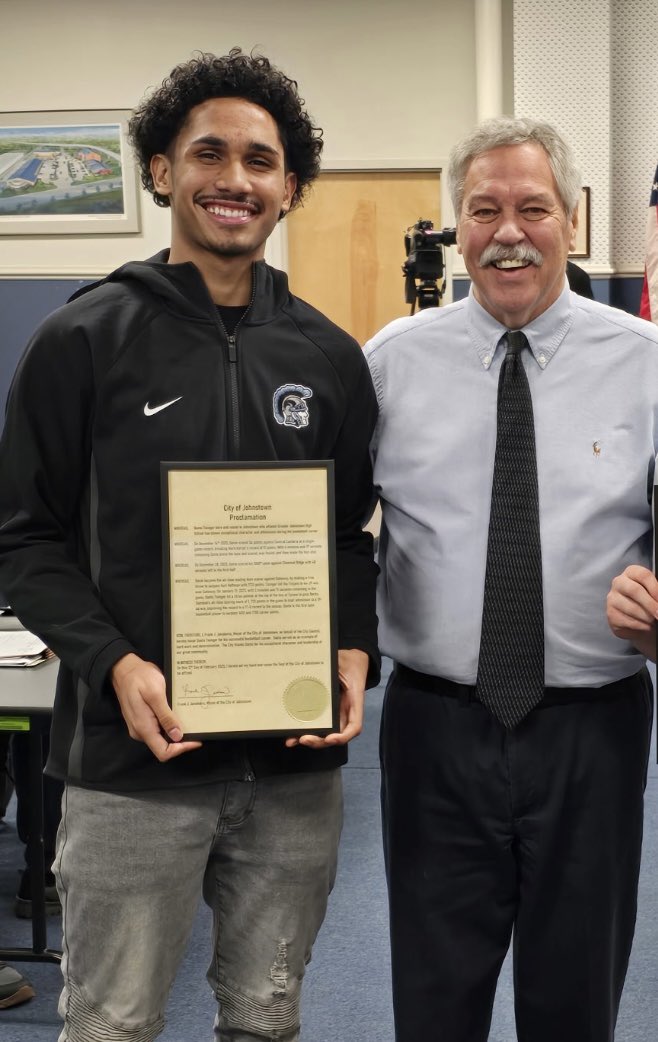 Johnstown Trojans Basketball (@trojanshoops) on Twitter photo A huge congratulations are in order to our guy, <a href="/ballerdonte21/">Donte Tisinger</a> as he was presented with an Honorary Proclamation from Mayor Frank Janakovic at City Hall this evening in downtown Johnstown!! We are incredibly proud of your accolades and accomplishments!!
More work to do 😤‼️ A huge congratulations are in order to our guy, <a href="/ballerdonte21/">Donte Tisinger</a> as he was presented with an Honorary Proclamation from Mayor Frank Janakovic at City Hall this evening in downtown Johnstown!! We are incredibly proud of your accolades and accomplishments!!
More work to do 😤‼️