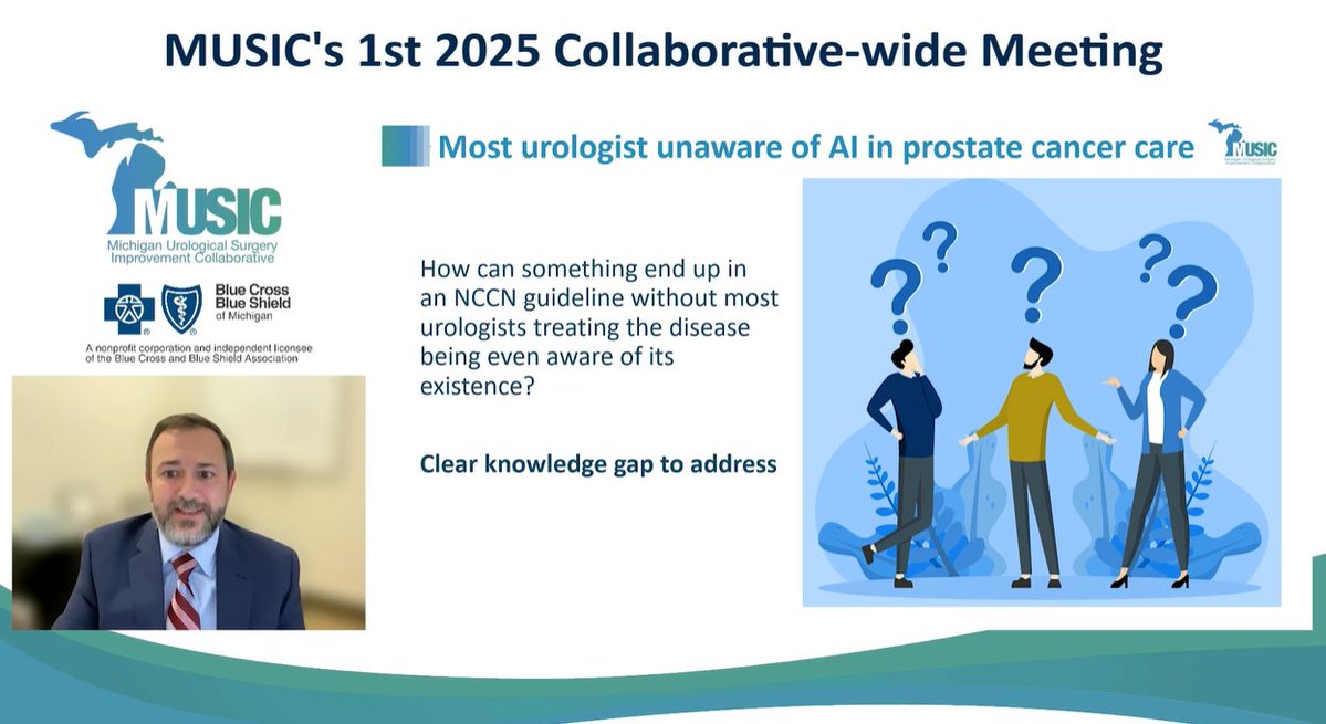 MUSIC Urology (@musicurology) on Twitter photo Many #urologists are unaware of how AI is being used in #prostatecancer care.
<a href="/tudor_borza/">Tudor Borza</a> introduces the topic and content expert <a href="/theusinghal/">Udit Singhal, MD</a> as MUSIC readies for data collection on AI biomarkers like <a href="/arteraAI/">ArteraAI</a>
#QualityImprovement #PCa Many #urologists are unaware of how AI is being used in #prostatecancer care.
<a href="/tudor_borza/">Tudor Borza</a> introduces the topic and content expert <a href="/theusinghal/">Udit Singhal, MD</a> as MUSIC readies for data collection on AI biomarkers like <a href="/arteraAI/">ArteraAI</a>
#QualityImprovement #PCa