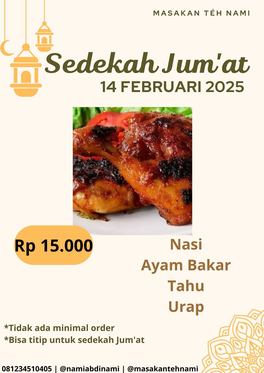 namiabdinami's tweet photo. Assalamu'alaikum 
Mangga para wargi, barangkali mau ikutan sedekah Jum'at besok 
Hatur nuhun 🙂🙏🏻 https://t.co/iVaLZEhFMg