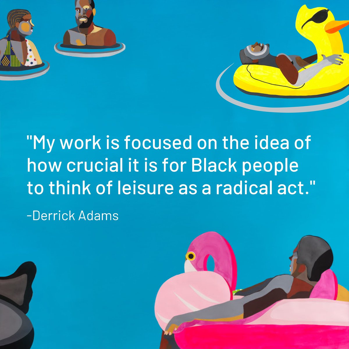 imaginaryforces's tweet image. In honor of #BlackHistoryMonth, IF design intern Ella animated ‘Floaters’ by multidisciplinary artist Derrick Adams! Swipe to discover why this piece resonated with her and how it uplifts the narrative of Black joy in a world that often seeks to diminish it. 🏊🏾☀️ #DerrickAdams