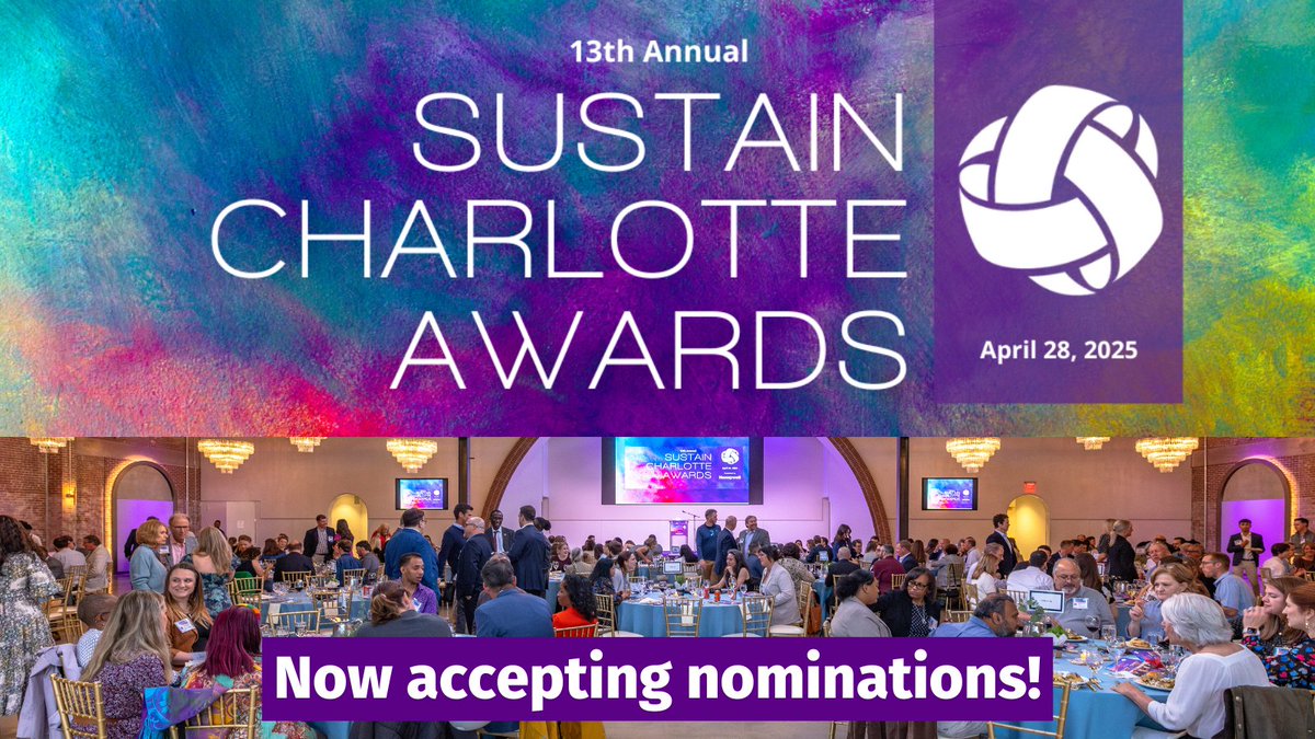 🏆 Nominations are OPEN for the 13th Annual Sustain Charlotte Awards! Know a local sustainability champion? Nominate them by March 7! Categories include buildings, businesses, nonprofits &amp; more.
sustaincharlotte.org/awards/