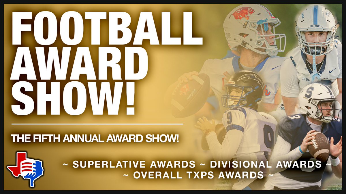 🚨NEW EPISODE OUT NOW!🚨

THE FIFTH ANNUAL TXPS FOOTBALL AWARD SHOW!

Wes, Walker, Waverley, and Ryan as they present the winners for all TXPS Divisions, the overall winners, and the superlative winners.

A lot of hard work went into this to give the community something it