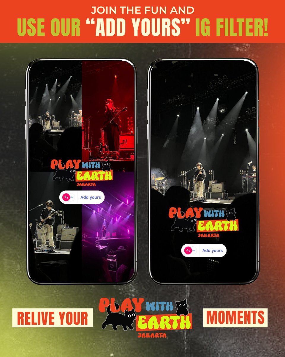 wave2projects's tweet image. LET’S FILL THE TIMELINE WITH PLAY WITH EARTH MEMORIES! 📸

The moment we’ve been waiting for is finally here! Don’t forget to use our "Add Yours" IG filter to capture your best concert memories &amp;amp; share them with everyone!

Let’s make this night unforgettable together!