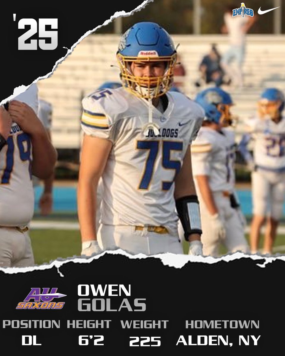 OwenGolas's tweet image. I am very pleased to announce that I will be continuing my academic and athletic career at Alfred University. Thank you to my parents, coaches, and to the lord! @AUSaxonFootball