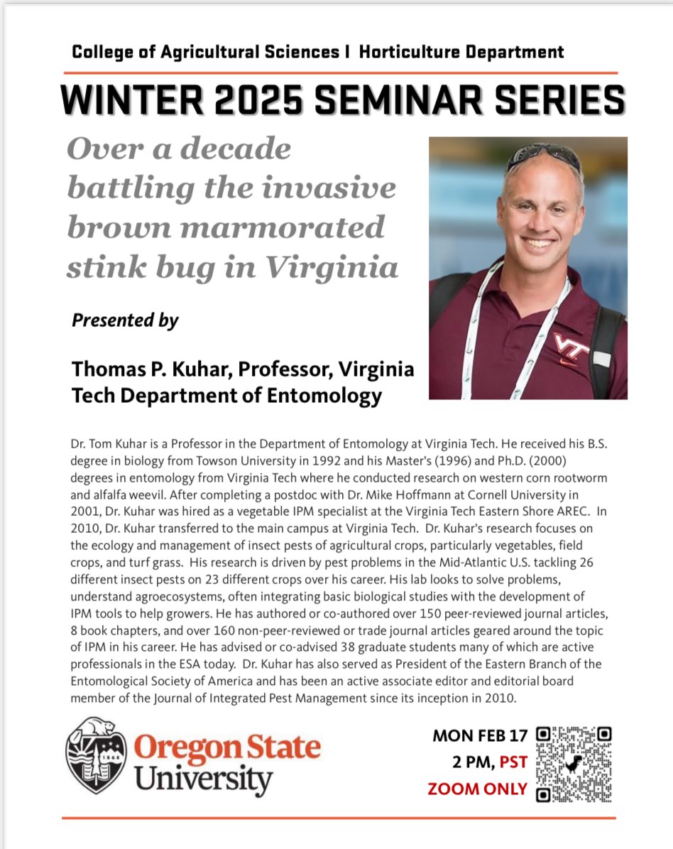 Feel free to tune in on Monday afternoon if you’d like to hear the story of how we dealt with this invasive stink bug.  Spans 2 postdocs and 5 graduate students worth of research.