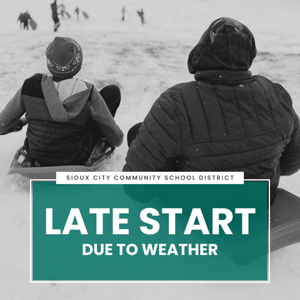 Due to the weather, there will be a two-hour late start tomorrow - Thursday, February 13. Stay safe and warm!