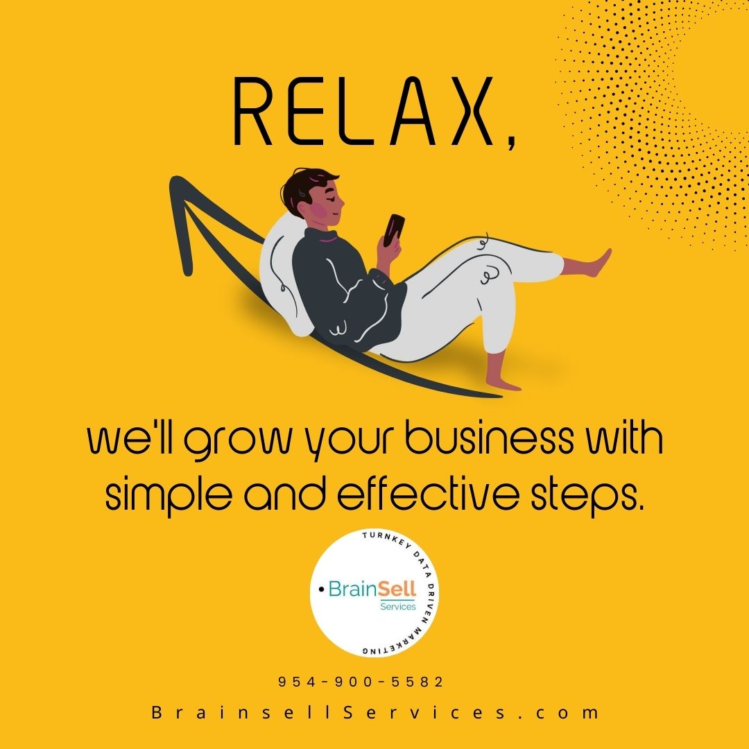 BrainSellSvcs's tweet photo. Relax we got your business goals covered with simple and effective marketing. https://t.co/gvV5zTRlpV