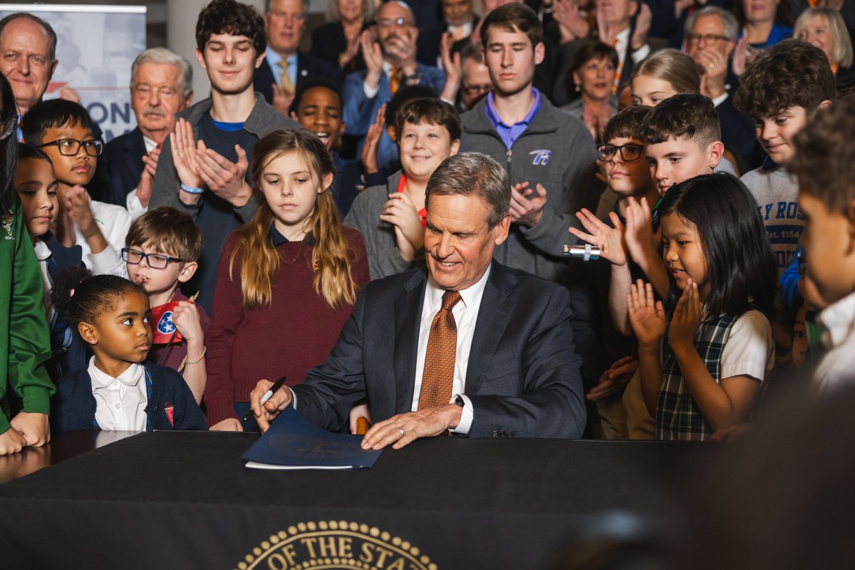 Gov. Bill Lee (@govbilllee) on Twitter photo Today, I signed the Education Freedom Act into law, making Universal School Choice a reality in TN. 
Many thanks to the families, advocates & members of the General Assembly who championed this legislation to deliver choices for parents & greater opportunity for students. Today, I signed the Education Freedom Act into law, making Universal School Choice a reality in TN. 
Many thanks to the families, advocates & members of the General Assembly who championed this legislation to deliver choices for parents & greater opportunity for students.