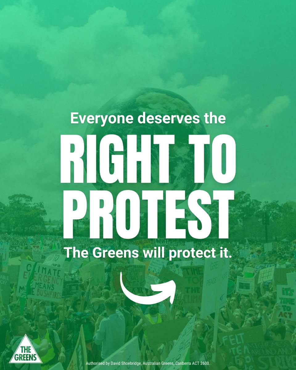DavidShoebridge's tweet photo. Today I have presented to Parliament the Right to Protest Bill 2025. It is a direct response to the creeping authoritarianism of State and Territory anti-protest laws. The Greens will fight for your right to fight for your rights! https://t.co/7HaoBnyCF5