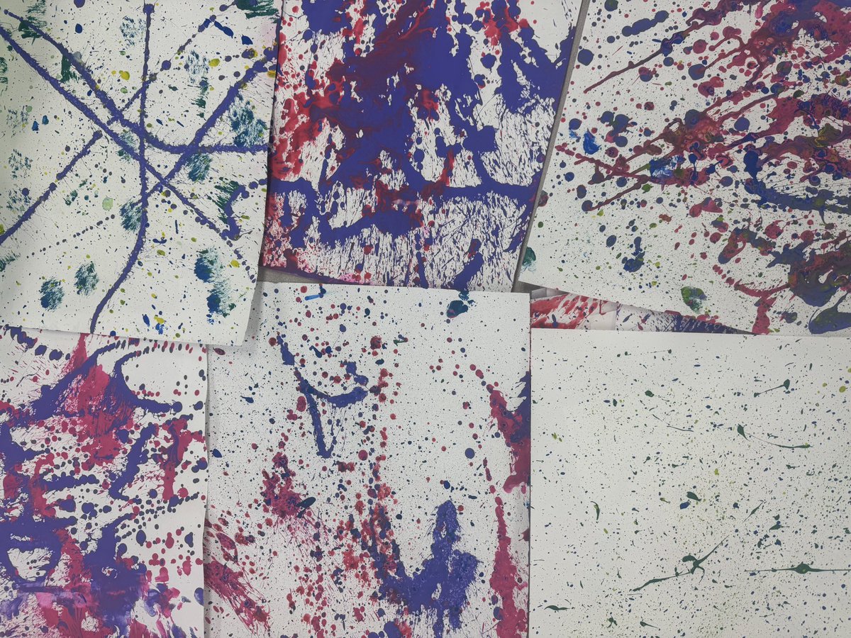 ms_stowers's tweet photo. Splatter Art by 5th grade !!! Inspired by Artist Jason Pollock ! https://t.co/YM6OgYB2fD