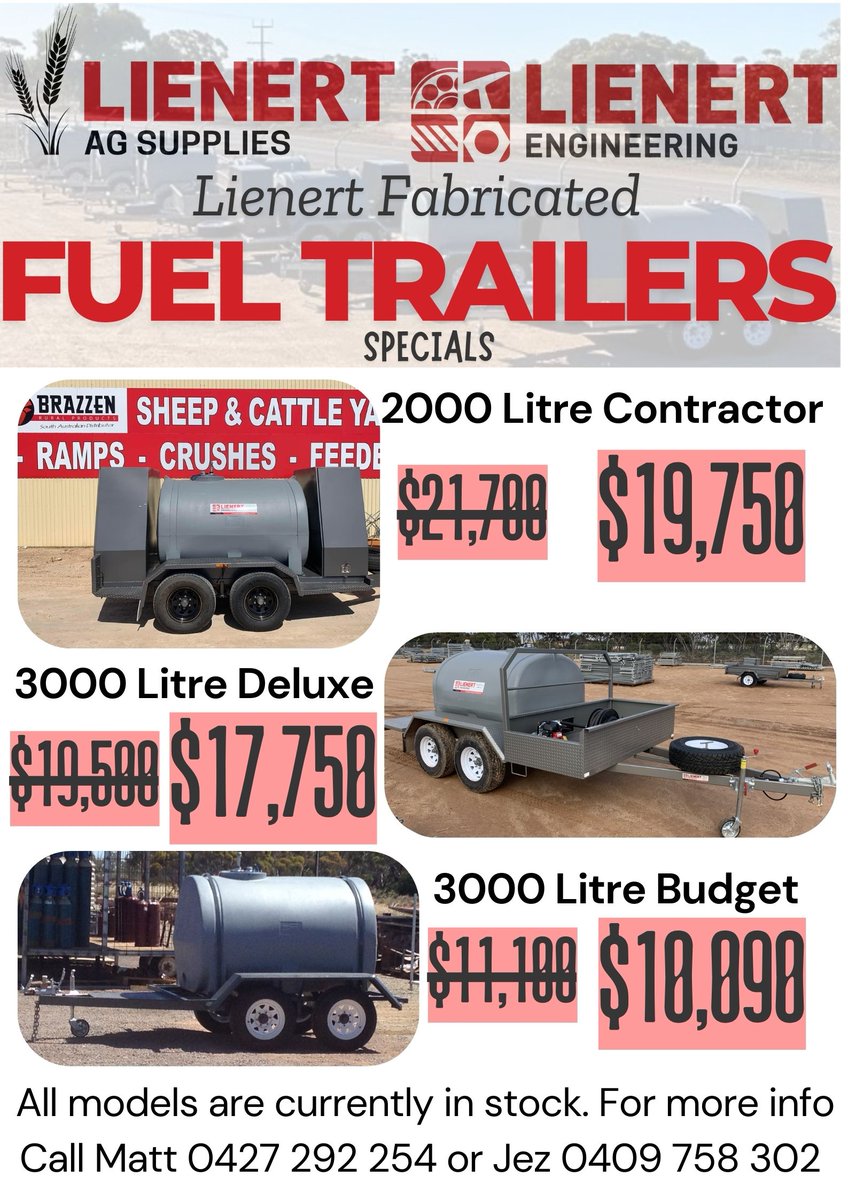 🔥 Exciting Deals on Our Fuel Storage Stock!  

Don't miss out—call Jezz at 0409 758 302 today! 📞