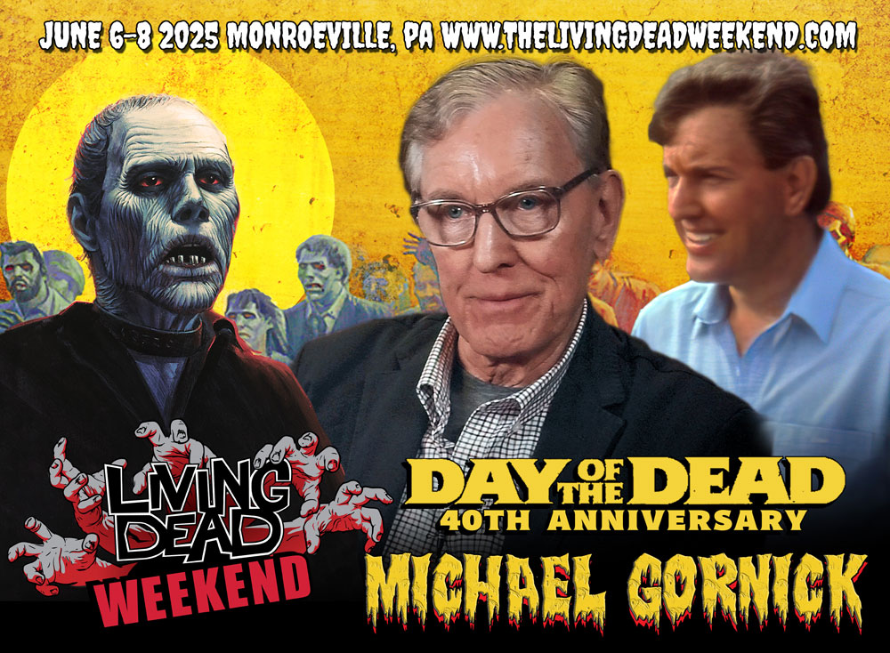 ZombieMuseum's tweet image. Joining the #LivingDeadWeekend celebration June6-8, 2025 at the #Monroeville Mall is Michael Gornick. Mike is the Cinematographer of #DAYOFTHEDEAD as well as #DAWNOFTHEDEAD, #MARTIN, #CREEPSHOW and #KNIGHTRIDERS. Tickets TheLivingDeadWeekend.com