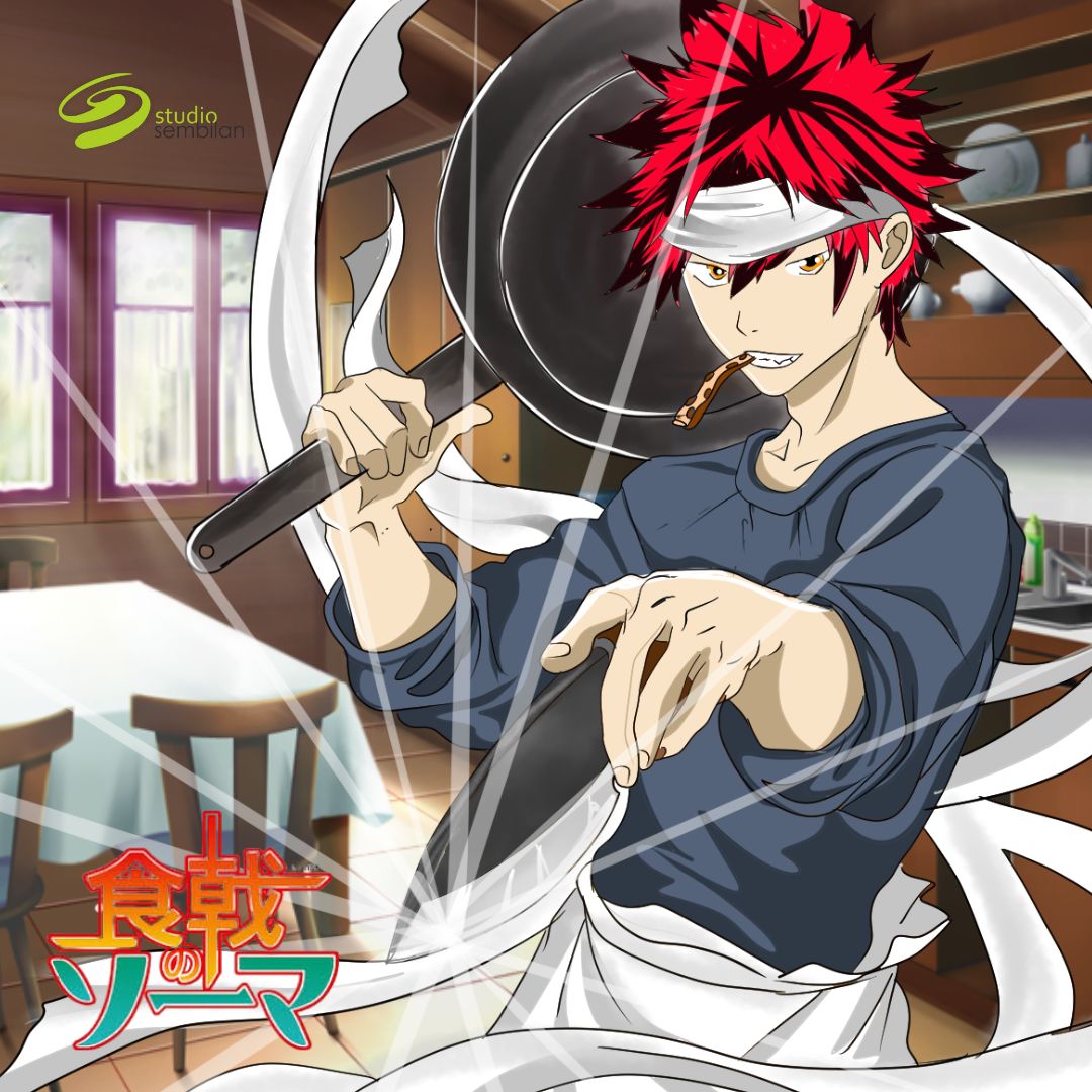 studio9v2's tweet photo. Selamat apa ya guys ? 

#drawing #livedrawing #manga #anime #shokugekinosoma #yukihirasoma https://t.co/NEkLJ6Xmz9