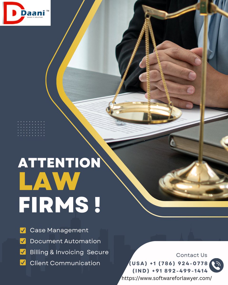 Daanisocial's tweet photo. Are you searching for affordable, reliable, and efficient software to manage your law firm? 

(USA) +1 (786) 924-0778 (IND) +91 892-499-1414 

https://t.co/KwG3jeQ8gQ

💬 Comment "INFO" below or DM us to learn more! 📩 #LawFirmSoftware #LegalTech #AffordableSolutions https://t.co/i73s44ZWYW