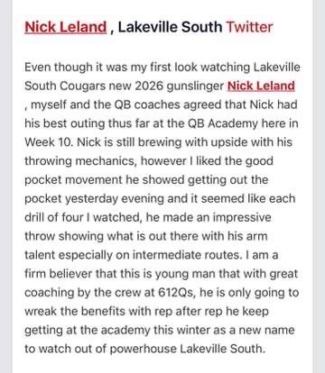 Thank you for the write up. <a href="/NWahlScouting/">Nate Wahl</a> <a href="/PrepRedzoneMN/">Prep Redzone Minnesota</a> <a href="/612Qs/">612 Quarterbacks</a>