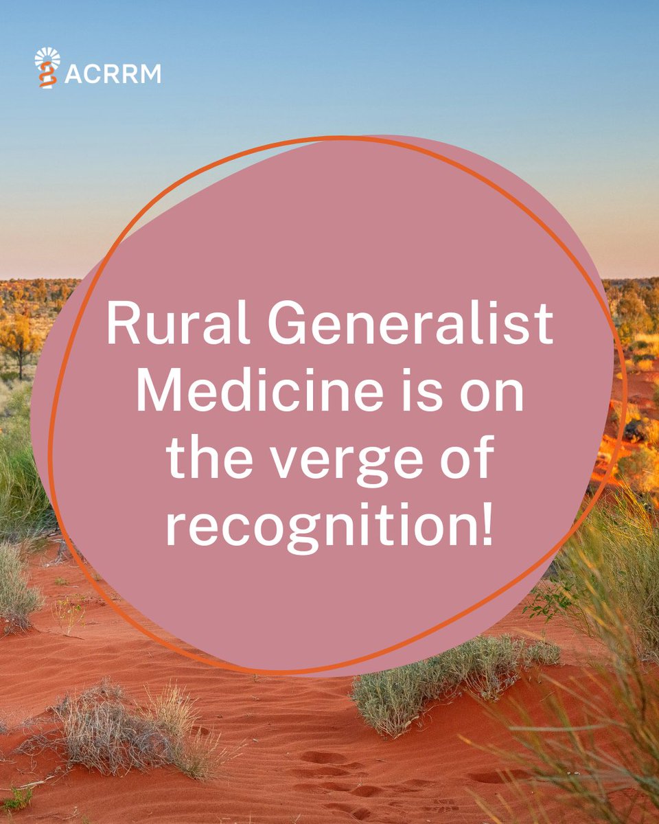 ACRRM is on the verge of celebrating specialist recognition for Rural Generalist Medicine (RGM) within general practice!

More information: bit.ly/3EL3Cms