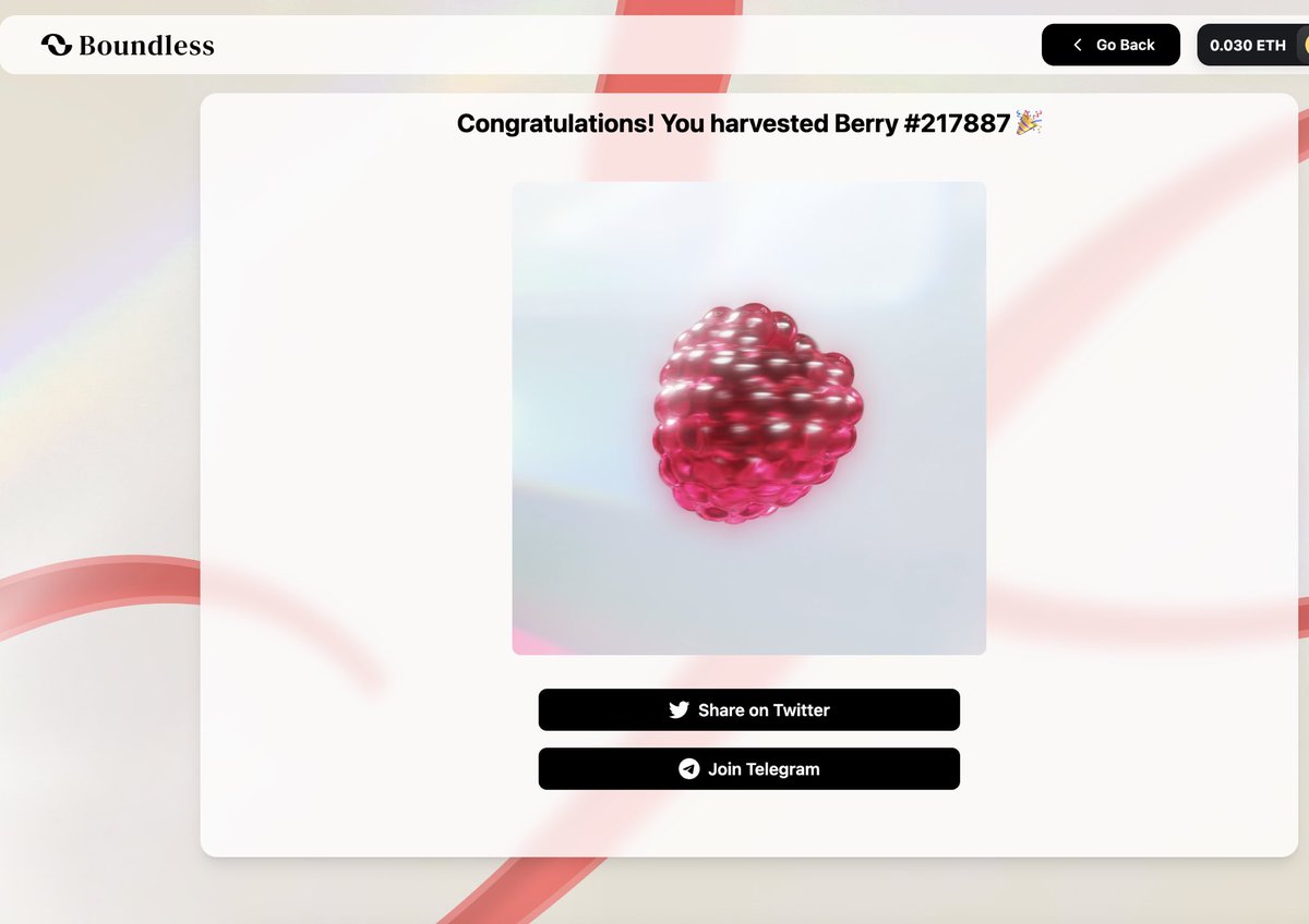 0xzhaozhao's tweet image. 速冲Base 链 Free mint，仅需0.0039U的Gas Fee！

⭐️总融资5400万美金的下一代可扩展区块链@RiscZero旗下的 @boundless_xyz 推出的NFT。

⭐️Base 费用：free mint，只需要gas。持续共48小时,每个钱包限一个Nft。

🔗链接：berry.beboundless.xyz