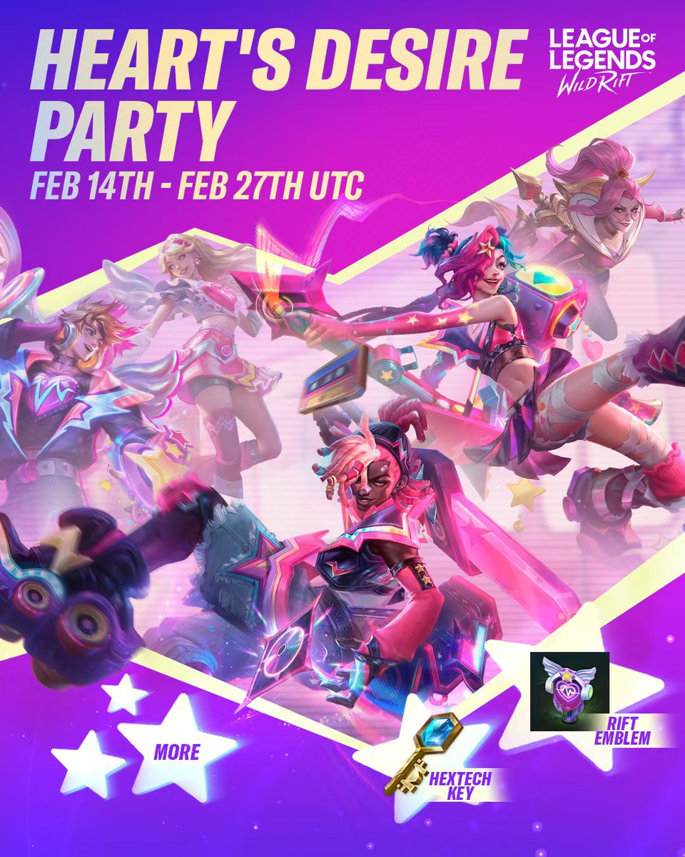 wildrift's tweet photo. Nothing rock and rolls like love. Come and get your chance with these two and grab some goodies along the way! https://t.co/IZUqj048EW