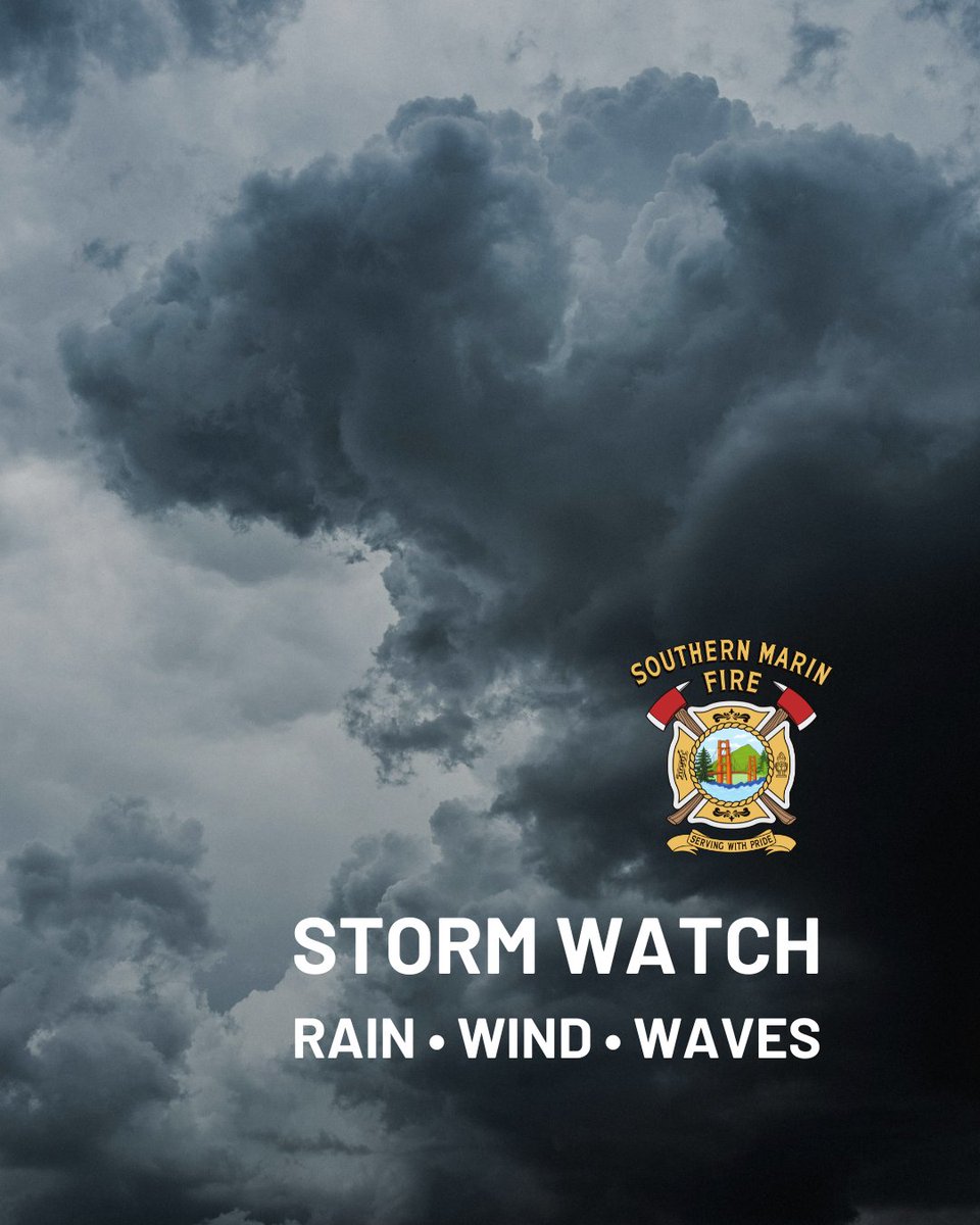 🚨 Severe Storm Alert for #MarinCounty 🚨 
A powerful storm system is moving in, bringing heavy rain, strong winds, and dangerous coastal conditions from Wednesday night through Saturday.
 
Visit Emergency.MarinCounty.gov for tips and resources.