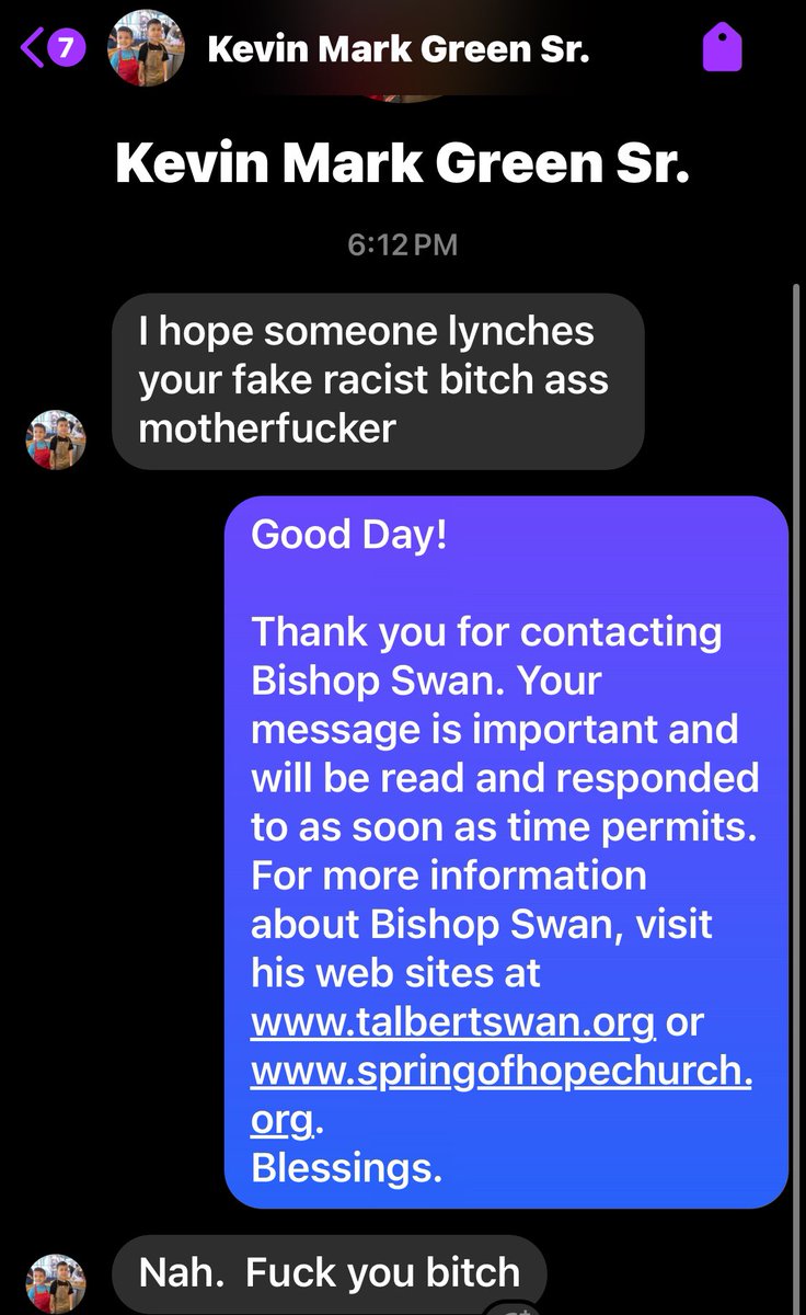 TalbertSwan's tweet image. 42-year-old white man from Chicago upset about something I posted to social media, so he inboxes me about his desire that someone lynches me.

They can’t even endure a social media post without losing their minds, you know they couldn’t last a day in Black skin.