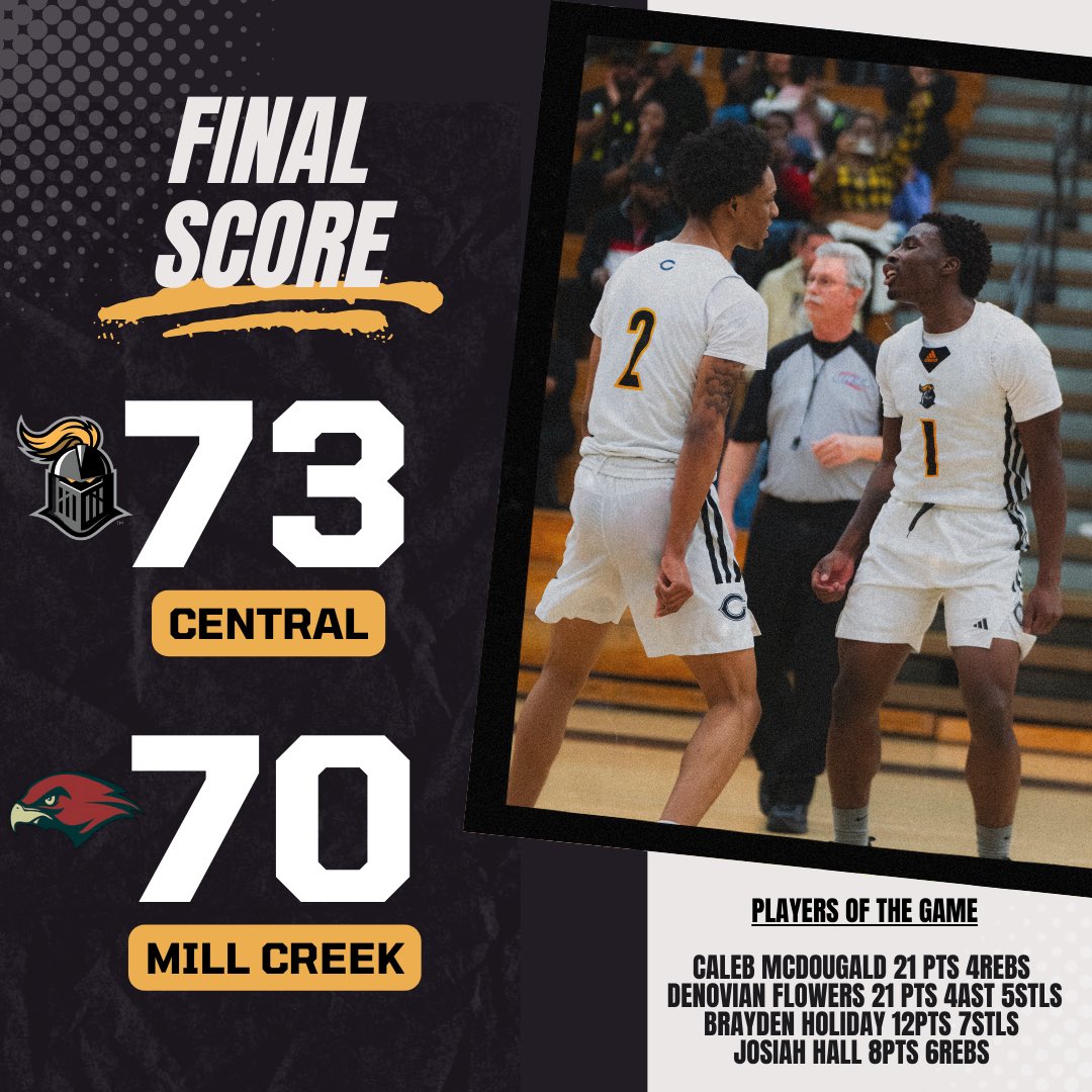 Black Knights get the win in overtime against Mill Creek 73-70. We picked up our 15th win of the season and finished 3rd in the Region. Next up State playoffs!! Stats posted below 🏰⚔️