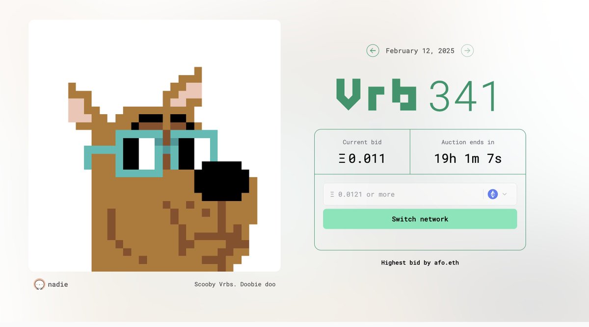 Vrbs ▀▄▀ (@vrbsdao) on Twitter photo Scooby Vrbs by nadie
vrbs.wtf 🐶 Scooby Vrbs by nadie
vrbs.wtf 🐶