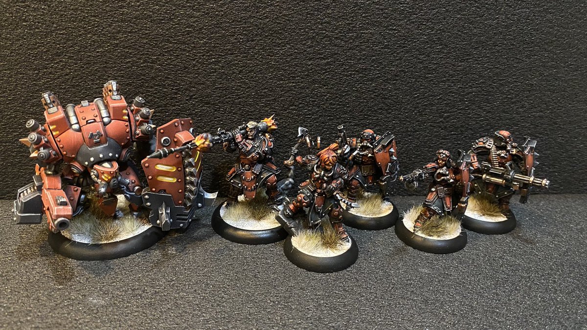 OrosWu's tweet photo. Warmachine Khador Winter Korps SKS-6 Cadre ready for action!

@SFGWarmachine #paintmachine #warmachinehordes #warmahordes #warmachinehordes #khador #privateerpress #steamforgedgames #ウォーマシン #ウォーマシンMK4 https://t.co/exWAzN9eHq