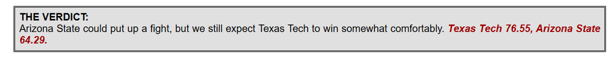 SeanADillon's tweet photo. My good friend Erik Haslam at @haslametrics has analyzed the game for you...

#TexasTech #WreckEm #azstate https://t.co/9bA03IVbmG