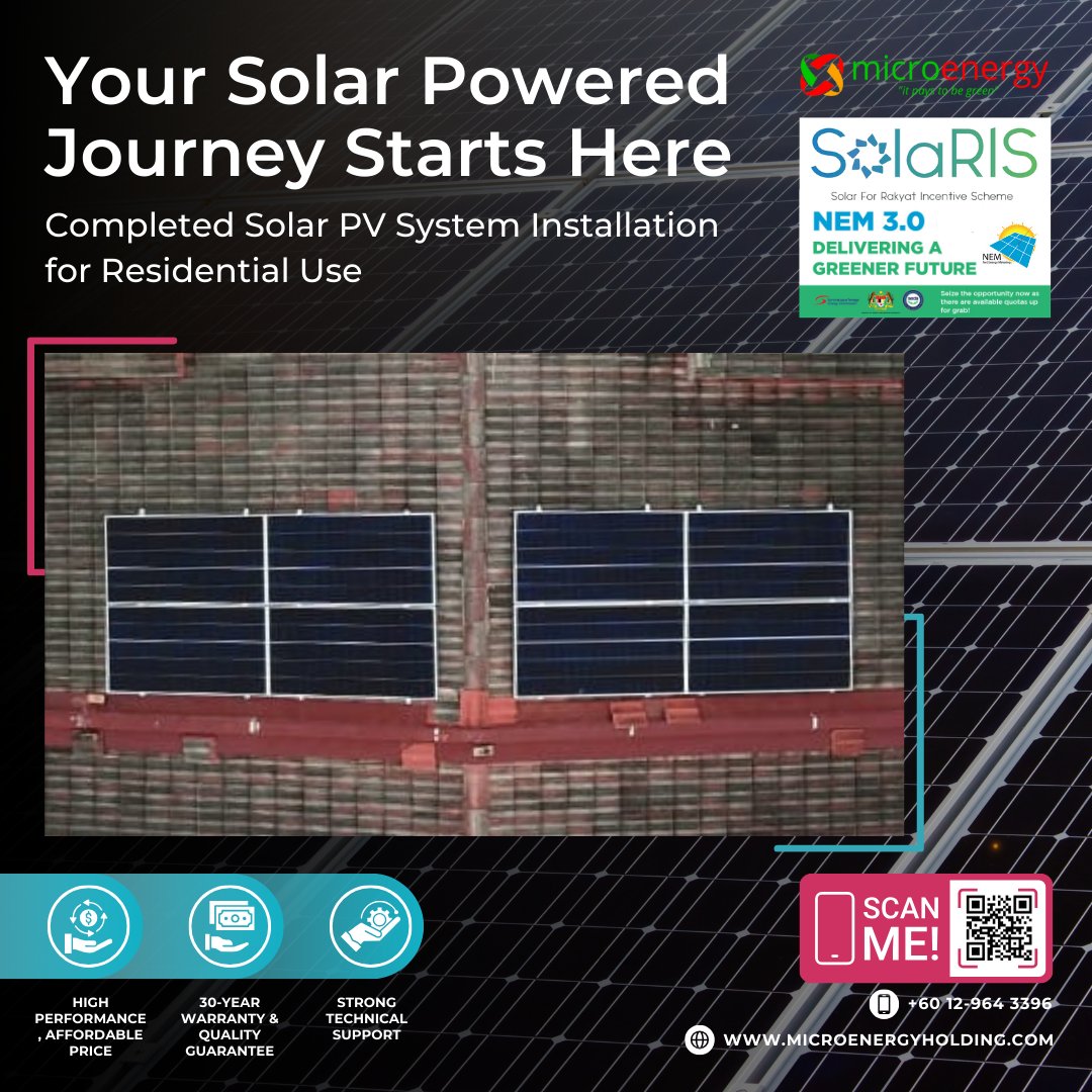 microenergymsia's tweet photo. 💡 Pay Less, Use More! Save Up to 95% on Your Electricity Bill with Solar! ☀️

Completed solar PV installation project.
📍 Location: Batu Pahat, Johor.
⚡️ System Size: 4.6kwp

#SaveElectricity #SolarMalaysia #GreenEnergy #MicroEnergy https://t.co/11doIAE2Ks