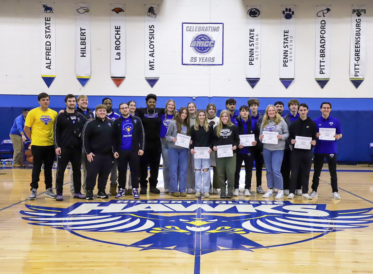 Hilbert Athletics (@hilbertathletic) on Twitter photo Tonight we recognized our fall student-athletes for their honors from <a href="/AMCCsports/">AMCC Sports</a>, <a href="/Empire8/">Empire 8</a> & <a href="/CollSportsComm/">College Sports Communicators</a>. These student-athletes continue to be leaders in their sport and in the classroom!
#HawkYeah | <a href="/HilbertCollege/">Hilbert College</a> Tonight we recognized our fall student-athletes for their honors from <a href="/AMCCsports/">AMCC Sports</a>, <a href="/Empire8/">Empire 8</a> & <a href="/CollSportsComm/">College Sports Communicators</a>. These student-athletes continue to be leaders in their sport and in the classroom!
#HawkYeah | <a href="/HilbertCollege/">Hilbert College</a>