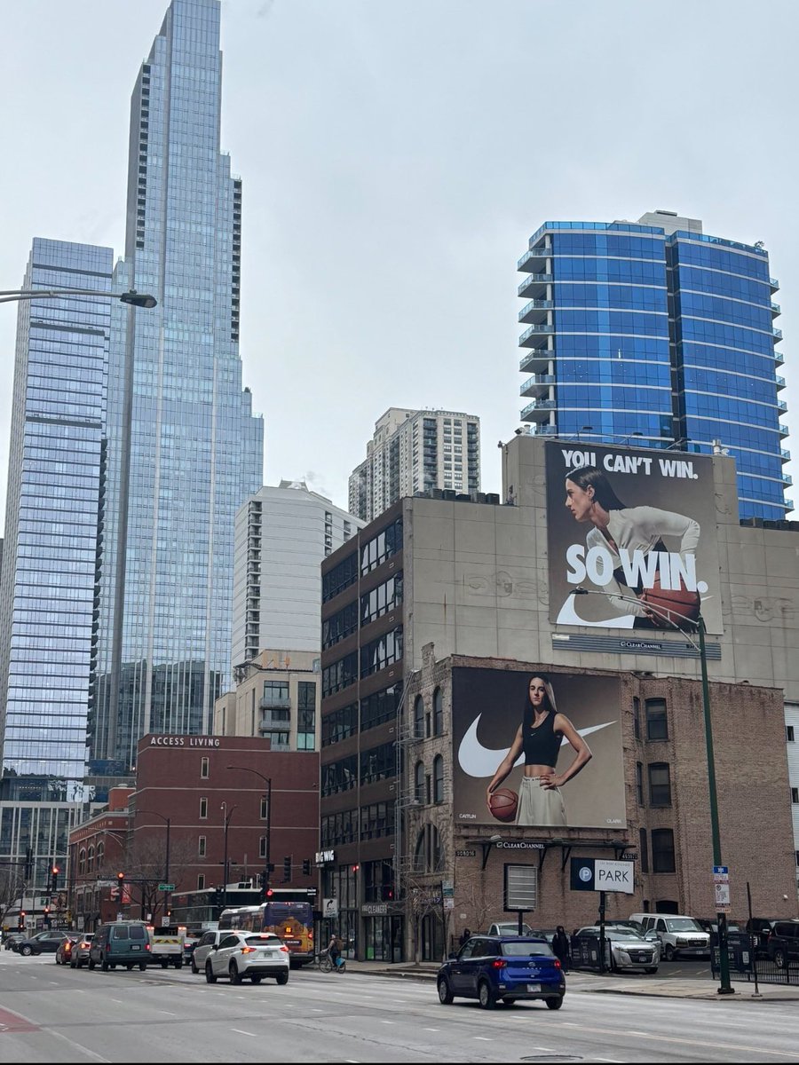 bucketyard's tweet image. Nike placed Caitlin Clark billboards in Chicago for their “You can’t win. So Win.” campaign.#wnba