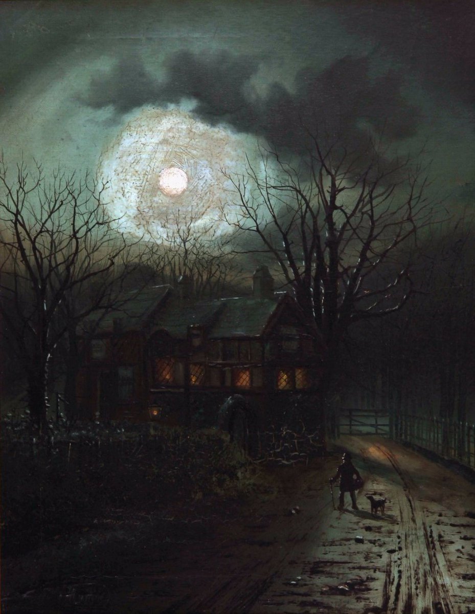 Walter Linsley Meegan - ''A Tudor House in Moonlight" (1889)