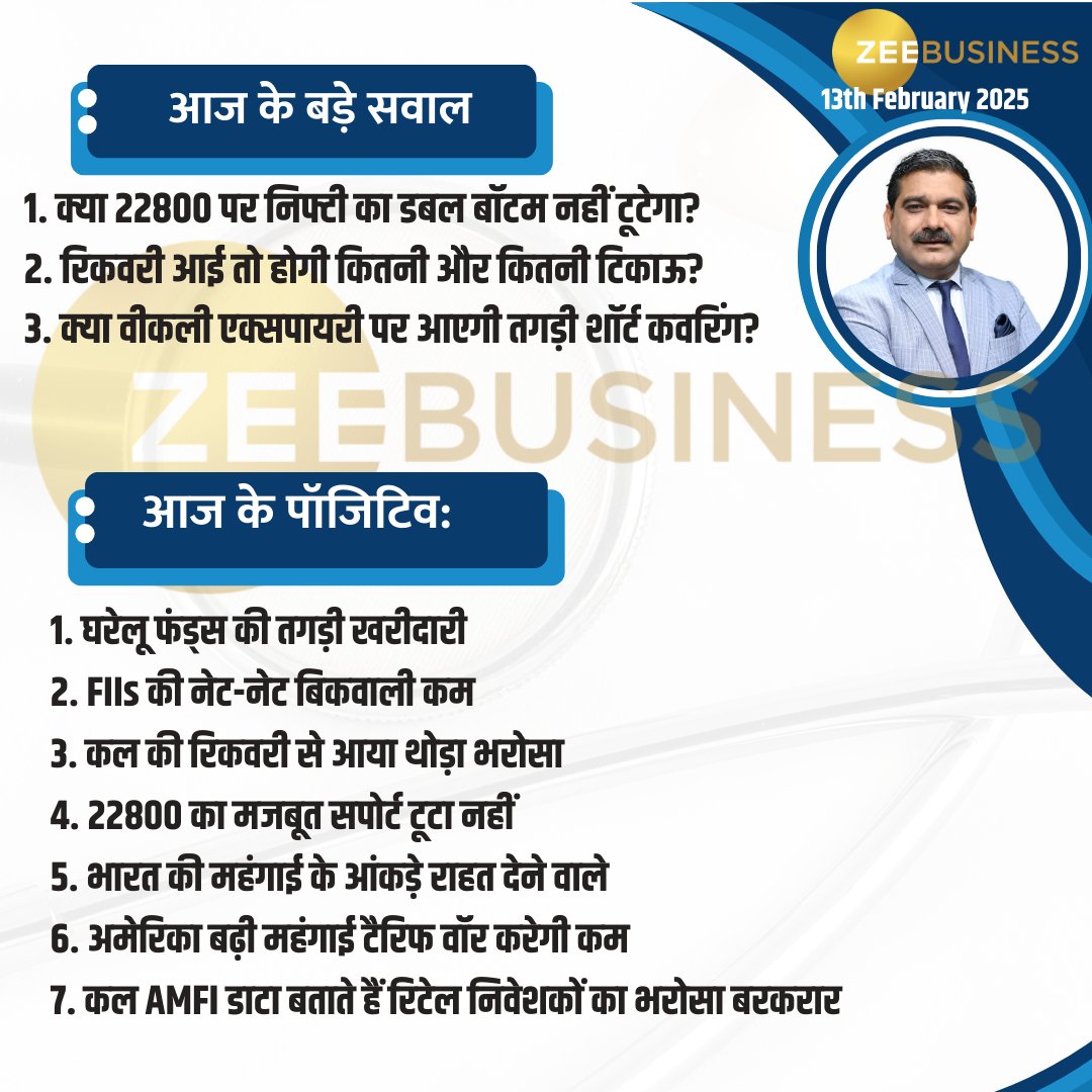AnilSinghvi_'s tweet photo. 13th February 2025 | आज की स्ट्रैटेजी 

 #StocksToBuy #StocksTips #AnilSinghvi #StocksToTrade #ZeeBusiness #StocksTip #Traders #Investors #Stocks https://t.co/ATI5Uz2aun