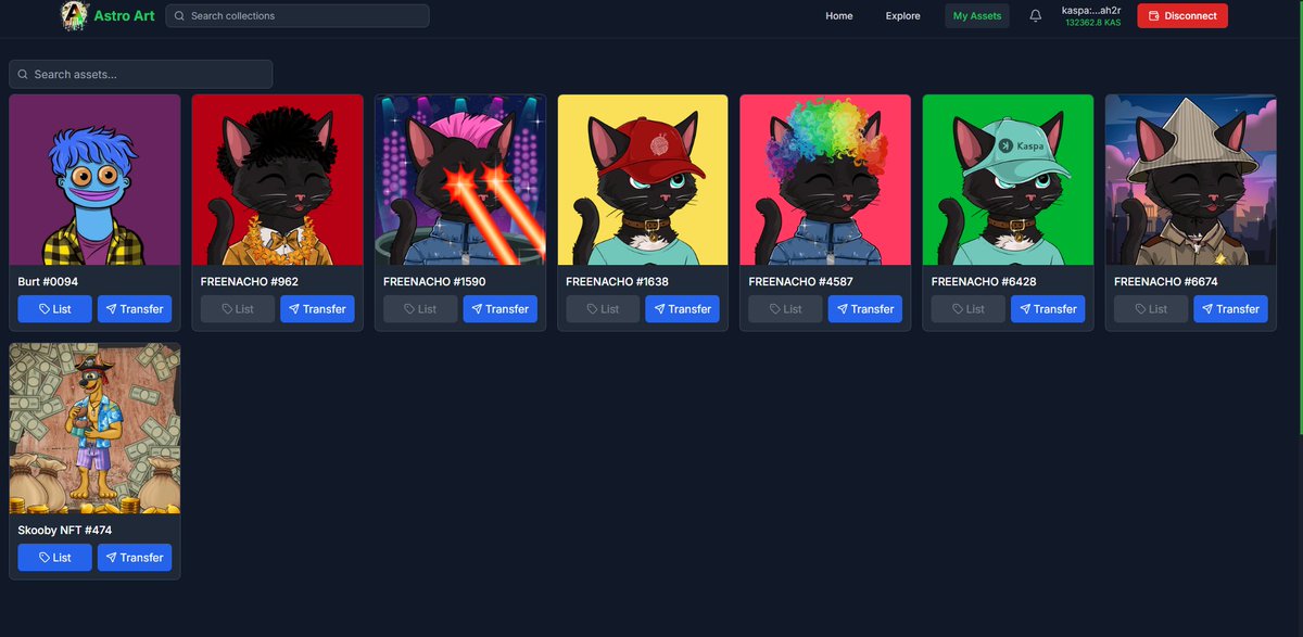 AstroWorld_kas's tweet image. Transfer and manage your KRC NFTs all from astros assets page
👉 astroart.club/my-assets
KRC721 listings on astro any day now!
Fast, simple and best of all, save on fees 😼