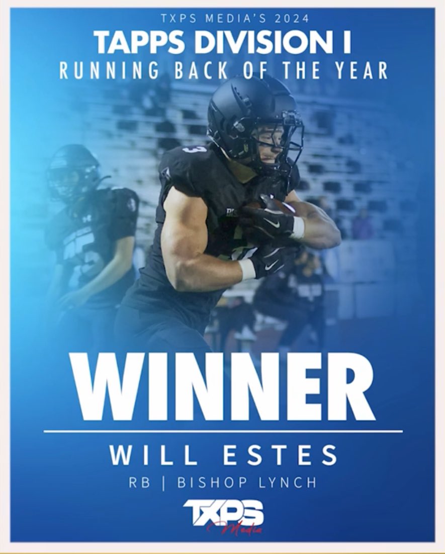 Will Estes (@willest10157716) on Twitter photo Thank you <a href="/TXPSMedia/">Texas Private School Media</a> for selecting me for Running back of the year! #AGTG <a href="/blathletics/">Bishop Lynch Athletics</a> <a href="/BSublet/">BSUB</a> <a href="/BMFMoats/">Coach Moats</a> <a href="/CoachMillerick/">gregorymillerick</a> <a href="/NSU_Football/">Northeastern State Football</a> <a href="/jarekbroussard1/">Jarek Broussard</a> <a href="/CoachChev6/">Darrin Chiaverini</a> Thank you <a href="/TXPSMedia/">Texas Private School Media</a> for selecting me for Running back of the year! #AGTG <a href="/blathletics/">Bishop Lynch Athletics</a> <a href="/BSublet/">BSUB</a> <a href="/BMFMoats/">Coach Moats</a> <a href="/CoachMillerick/">gregorymillerick</a> <a href="/NSU_Football/">Northeastern State Football</a> <a href="/jarekbroussard1/">Jarek Broussard</a> <a href="/CoachChev6/">Darrin Chiaverini</a>
