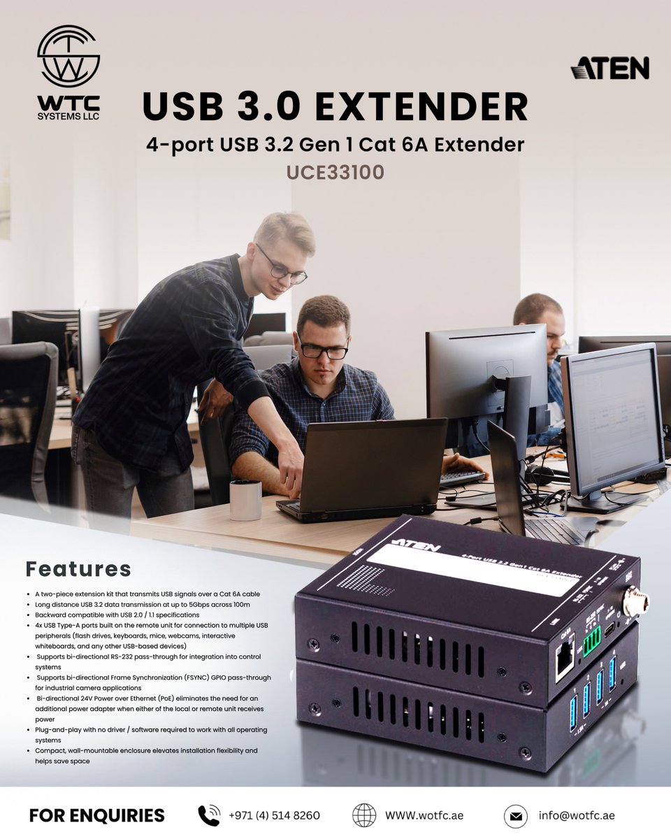 WTC_SYSTEMS_LLC's tweet image. 2025 Breakthrough in Connectivity: Introducing the New USB 3.0 Extender – Extend Up to 100 Meters with Ease!

wotfc.ae

#USBExtender #USB3Extender #Innovation #ProfessionalConnectivity #ExperienceExcellence #WTCSYSTEMSLLC #IndustrialSolutions #CAT6a #USBTechnology