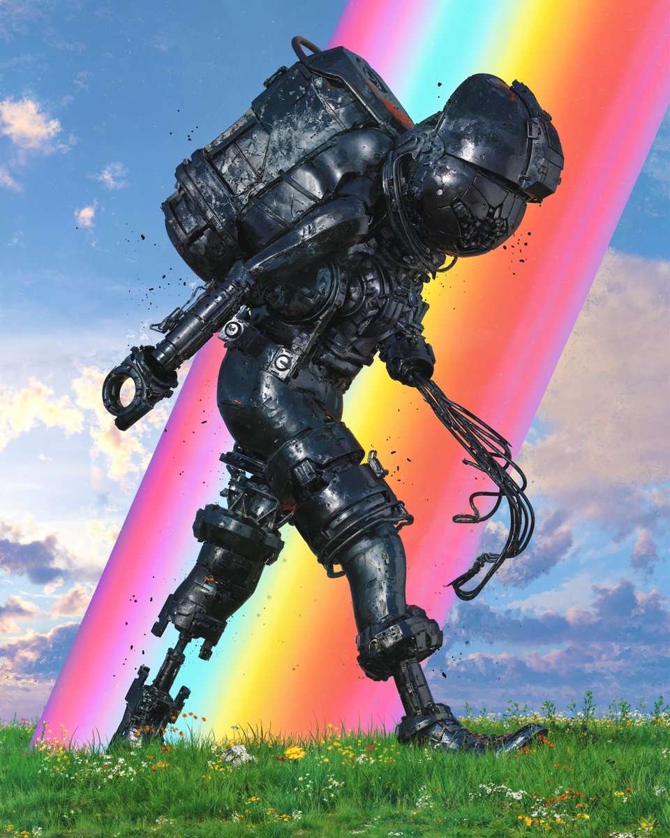 beeple's tweet image. SEMI-ARTIFICIAL RAINBOW