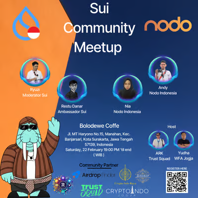 voyxvirgo's tweet photo. Sui Community Night Solo

@SuiNetwork_id akan mengadakan acara Community Night untuk memperkenalkan @WalrusProtocol dan juga @DeepBookonSui Protocol.

Kami pun akan memperkenalkan salah satu platform terbaru yang akan hadir di Sui, yaitu " NODO ".

@Official_NODO sendiri adalah salah satu platform Omni-Chain yang berfokus pada Trading Option dan Ai.

Date & Time:
1. 22 Febuary 2025
2. 19:00 - 21:00 WIB

Daftar disini : https://t.co/1vHHipIiWo

Join dan Ramaikan guys 🔥 

@SuiNetwork
@SuiFamOfficial
@sexydefi