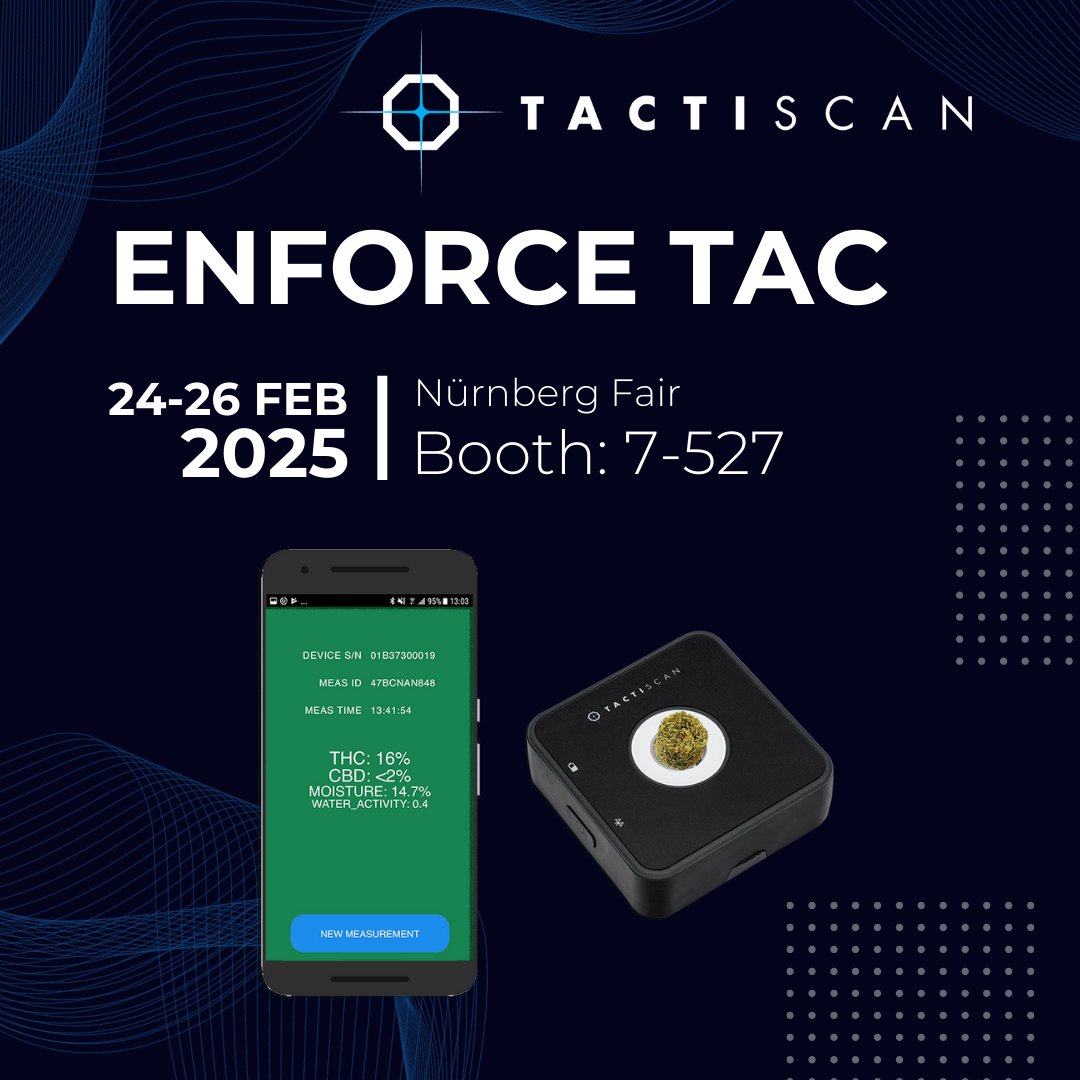 TactiScan's tweet image. Visit us at Enforce Tac, booth 7-527 and discover TactiScan, the portable drug screening device, designed to detect illicit narcotics for police, customs, and judicial authorities.
👮🔬

#police #polizei #customs #zoll #drug screening #dea #btm #cannabis #thc #nynomic #enforcetac