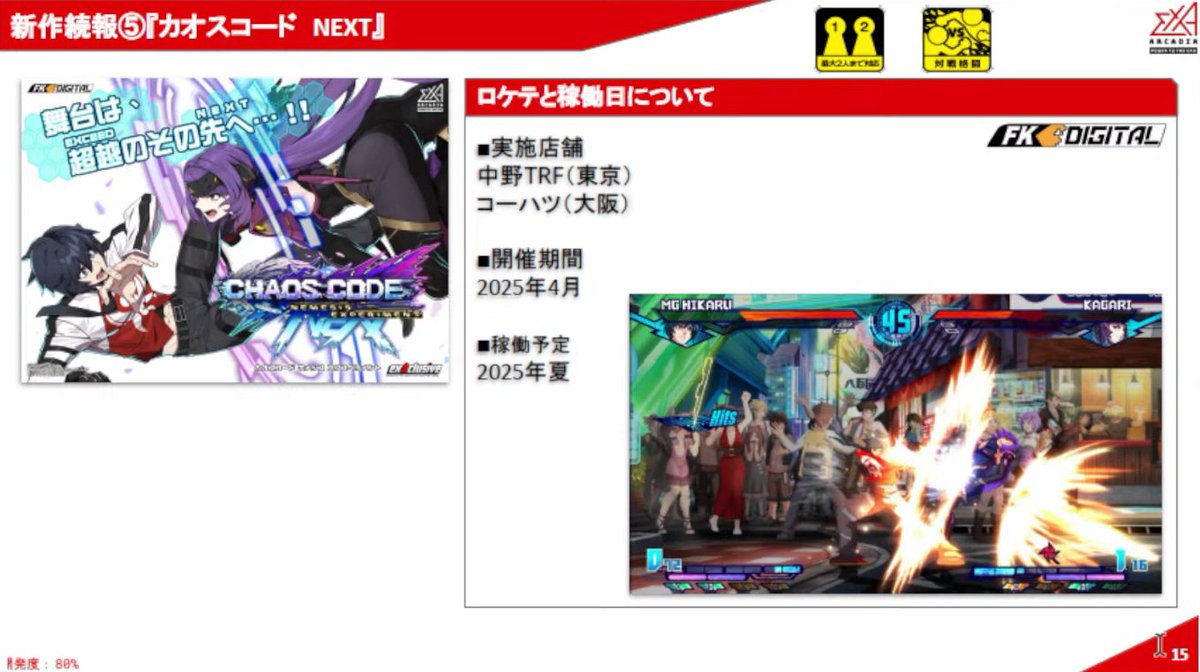 FKD_CC's tweet image. お待たせしました！「#カオスコード - ネメシスエクスペリメント」予定より少し遅れてしまいましたが、開発は順調に進んでいます。  
そして昨日のexALiveで、ロケテストの情報を発表しました！もうすぐ皆さんとお会いできます！  
詳細な情報や日程は追って公開予定ですので、お楽しみに！#CCNEXT