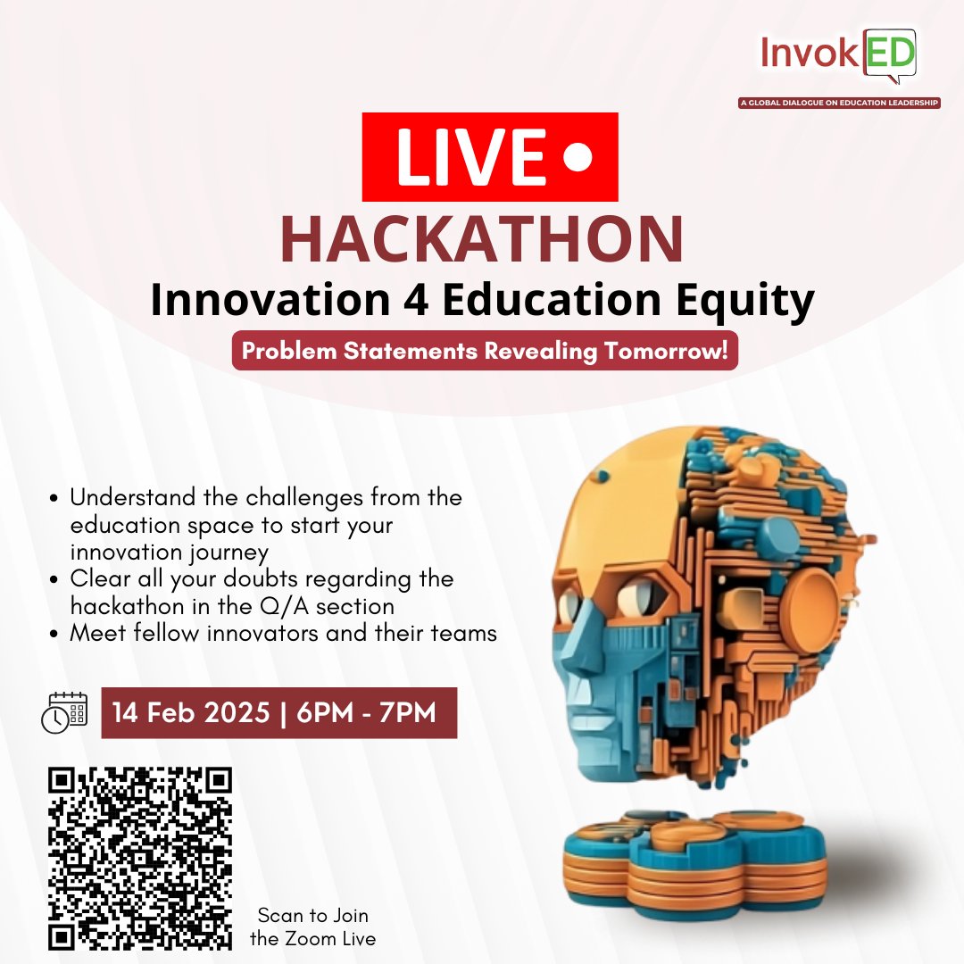 ShikshaLokam's tweet image. 🚀Join the Hackathon Zoom Live Session🔴 tomorrow to explore problem statements, meet fellow innovators, and get all your questions answered!
📅 14th Feb | ⏰ 6-7 PM
🔗 Join here: shorturl.at/y6UHH|
🔑 Passcode: 165877